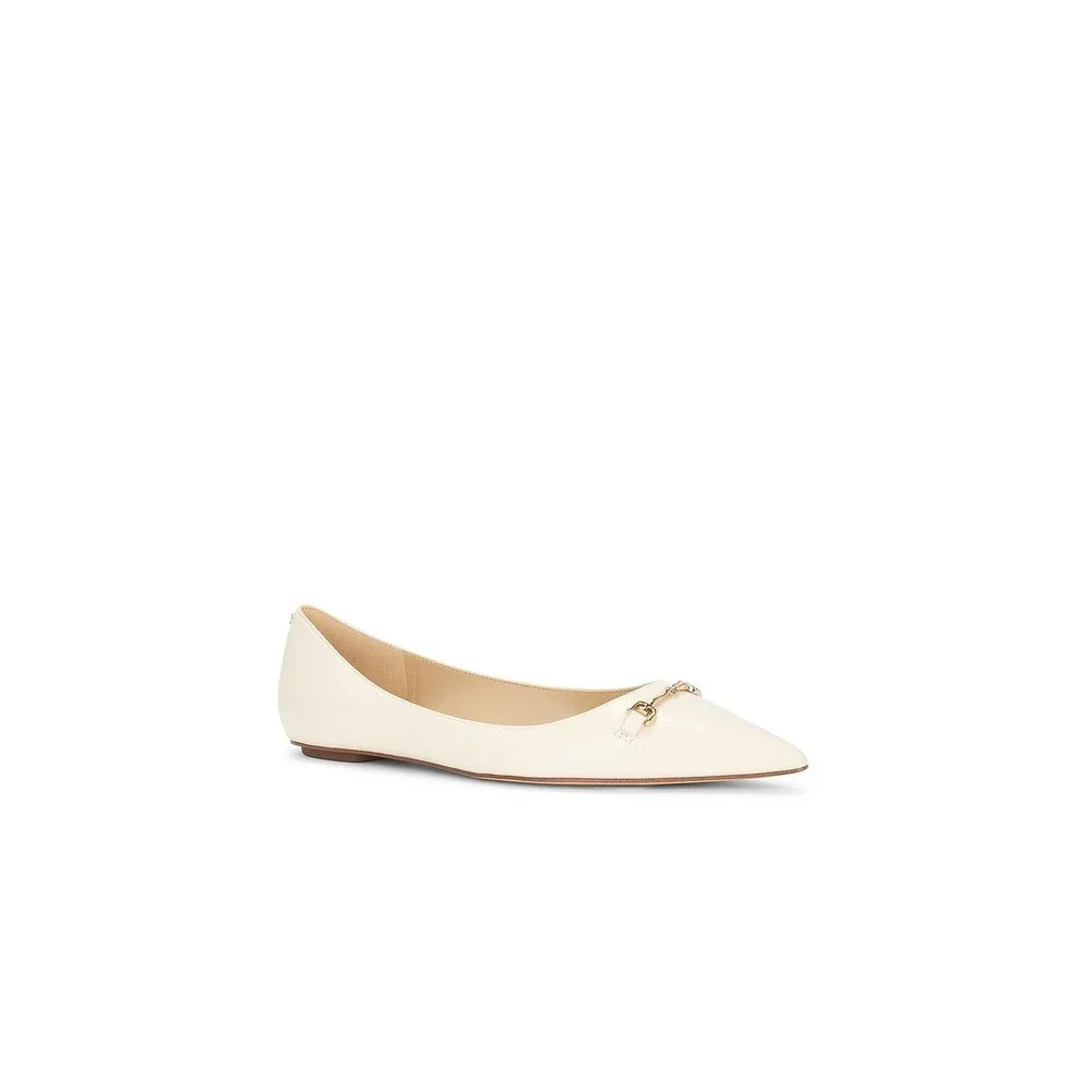 New Sam Edelman Nori Flat in Modern Ivory leather ballet loafer work